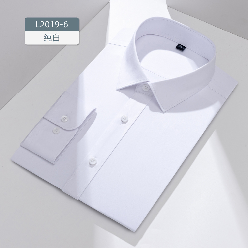 Camisas personalizadas de fibra de bambú acabado antibacteriano de manga larga de manga corta de hombre camisa de ropa profesional