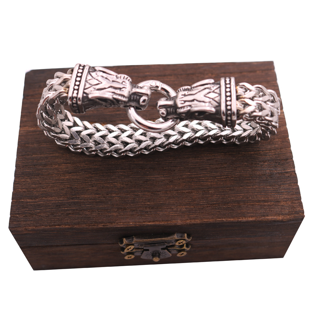 Wolf Head Titanium Steel Bracelet for Men – same ANTHEM. Soulmate Streetwear