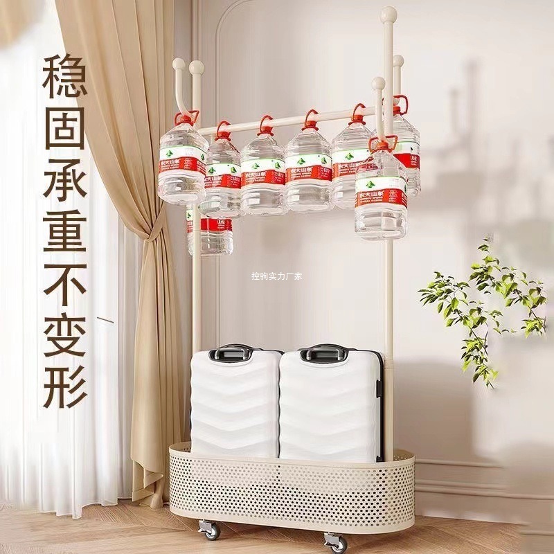 Percha de ropa de piso dormitorio percha de ropa móvil con ruedas balcón doméstico sala de estar percha de ropa de lujo ligera percha de ropa percha de sombrero de barra única