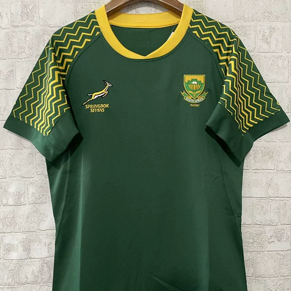 Rugby Jersey 2025 южноафриканский семерки дома и на выезде оливковый костюм мужской толстовка с короткими рукавами