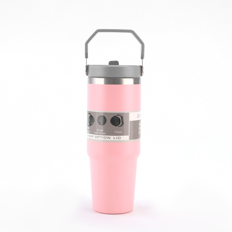 東南アジアアメリカンスタイル 20oz30oz カーカップポータブルシングルおよびダブルドリンク透明カバーアイスバ 304 ステンレス鋼魔法瓶カップ|undefined