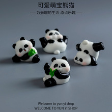 微景观摆件4款萌宝大熊猫工艺品配件 创意家居中式玩偶园艺小摆件