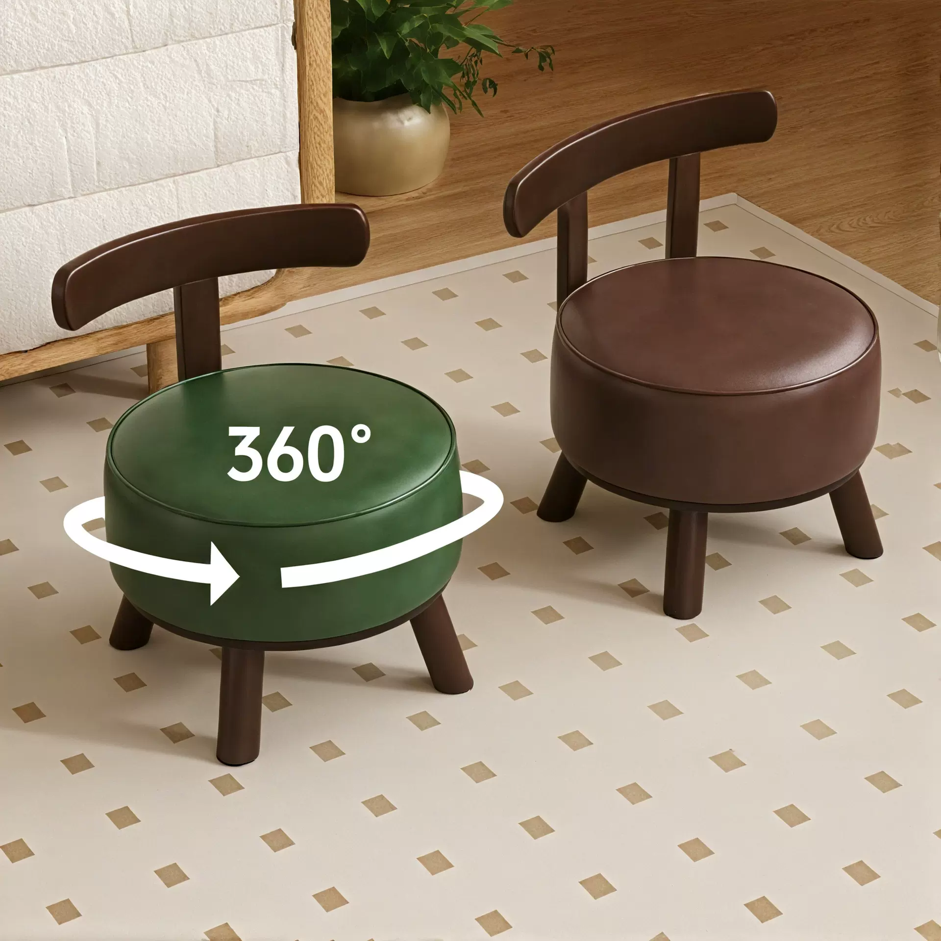 实木旋转凳子家用小椅子客厅简约茶几板凳门口换鞋凳沙发凳矮凳