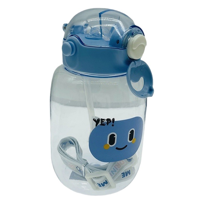 Jinshi 2008-741 Big Belly Cup para niñas nueva taza de agua para estudiantes 650ml niños taza de paja portátil crossbody