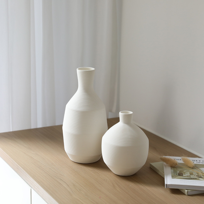 Nordic ins estilo creativo florero de cerámica suave decoración salón comedor mesa de escritorio decoración flor seca Arreglo al por mayor