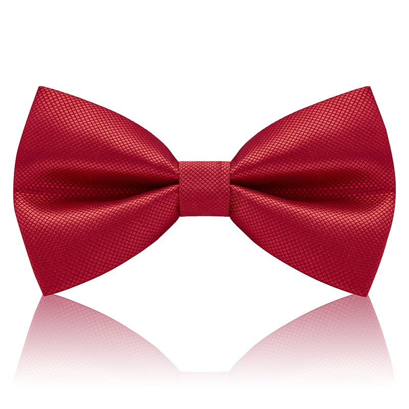 빨간색 이중 작은 격자(상단 라인과 동일한 길이) 나비 넥타이 빨간색