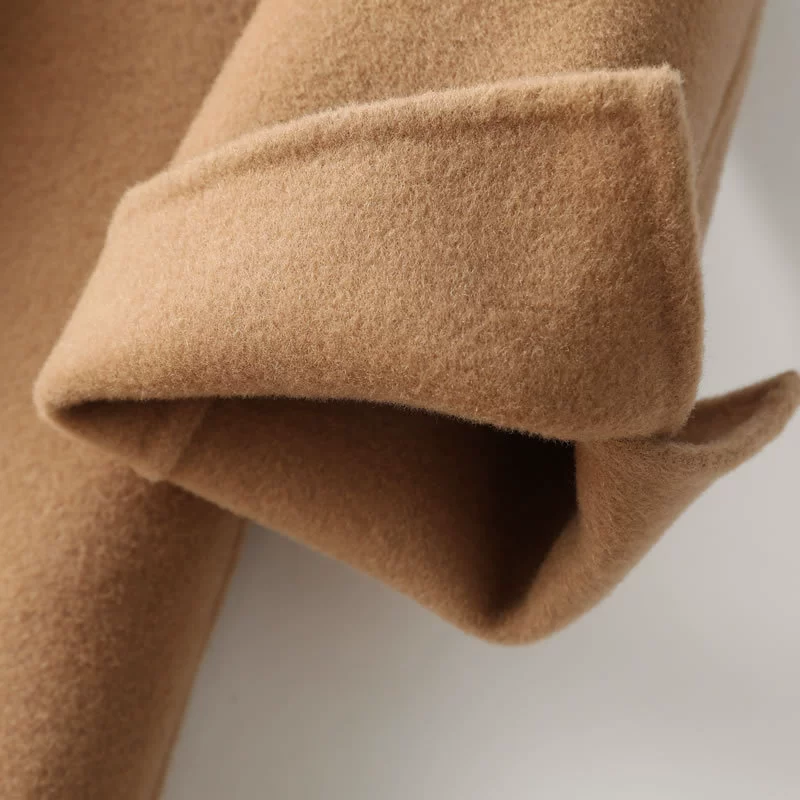 Double-sided demi-season long cashmere, suit, woolen coat, maxi length, loose fit