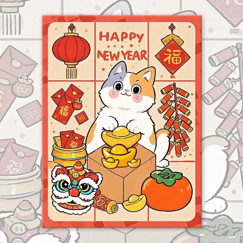 Цифровая мультяшная акриловая картина, масляная краска, DIY, новая коллекция, кот, ручная роспись