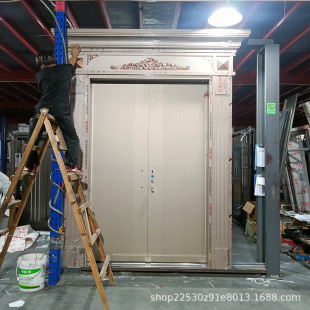 Finely Carved Cast Aluminum Door Source Factory Anti-Theft Entry Door Villa Door Rural Self-Built House Double-Open Courtyard Door