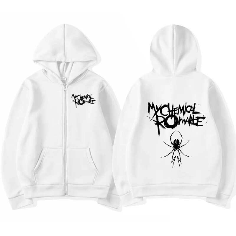 メンズファッションパーカージャケットコートマイケミカルロマンスMcrデッドジッパーパーカートップルーズブラック|undefined