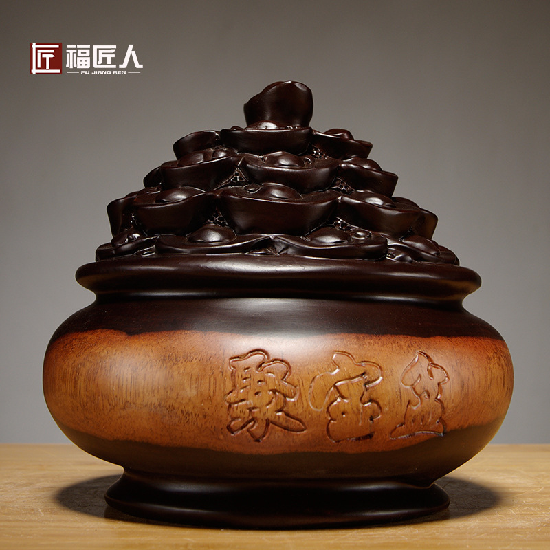 Ebony Carving Cornucopia Ornaments Redwood Crafts Home Company Cashier Shop Decoration Opening Gift