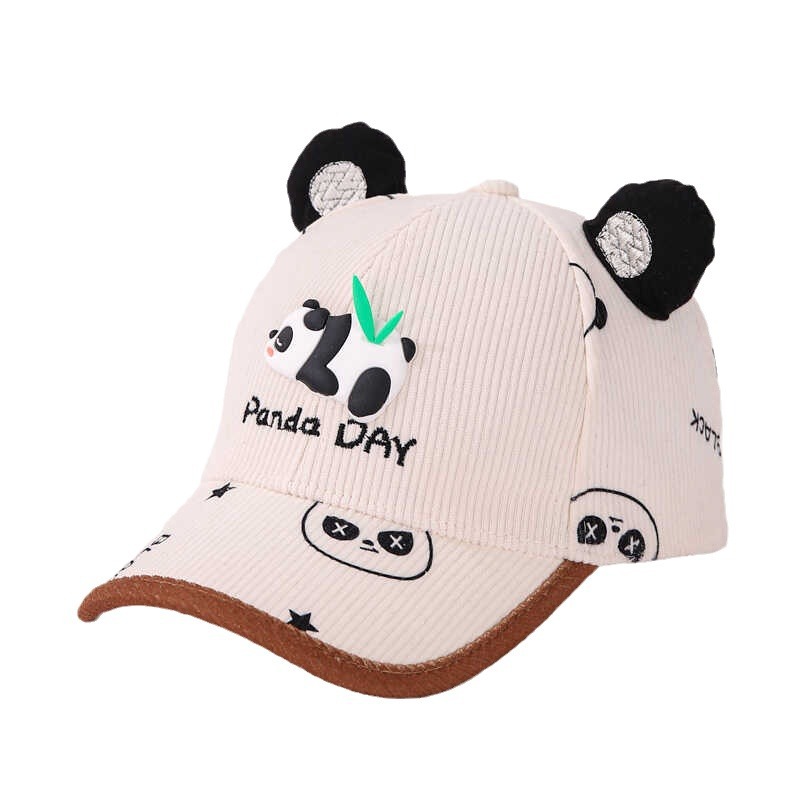 Niños panda sombrero de béisbol primavera y otoño 2024 lindos dibujos animados de invierno de terciopelo de cabecera universal para niños niñas sombrero de lengua de pato