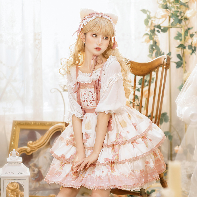 Rock Sugar Cat Spot Lolita Falda Original Genuino Verano Lindo Lolita Vestido Dulce Lo Falda Genuino Jsk