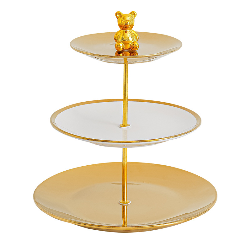 Plato de fruta de múltiples capas sala de estar mesa de café hogar plato de dulces Pantalla de recepción plato de aperitivos salón de belleza postre plato de fruta Decoración