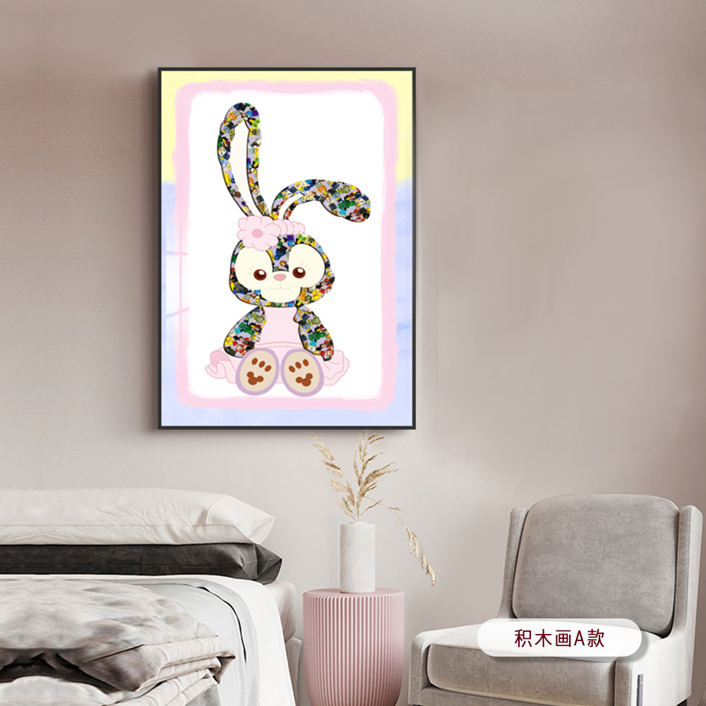 Bloques de construcción Pintura decorativa Estrella de dibujos animados Daitu Anime Sala de estar Entrada Pasillo Pasillo Pintura mural Habitación de los niños Pintura colgante junto a la cama