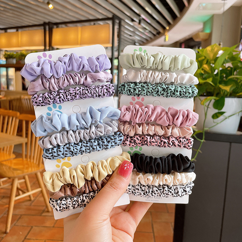 14g Weight Hair Tie Hair Accessories Type Set Quantity Casual, Daily Occasion Cloth Material Cartoon, Leopard Pattern Kid'S, Women's Gender Cute, Simple Style, Korean Style Style Cute Simple Style Korean Style Kid'S Women's Cartoon Leopard Cloth Hair Tie 8