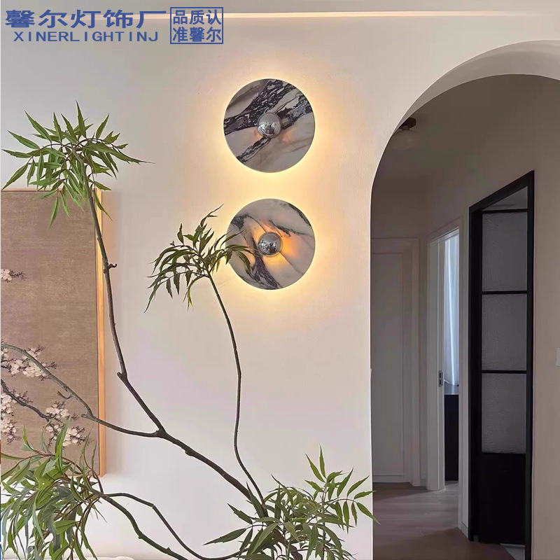 シンプルでモダンな壁ランプリビングルームの背景壁玄関寝室ベッドサイド通路廊下ハイエンドイタリアンライト高級壁ランプ|undefined