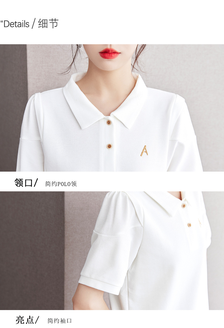 跨境衬衣白色短袖恤女士装夏季2024年新款洋气宽松小衫上衣详情2