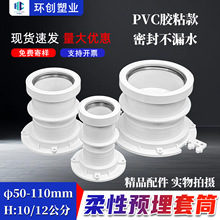 HDPE简易预埋件铁管防漏宝同层排水预埋套筒止水节柔性预埋可调节