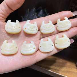 玉化驼骨手牌复古个性手链项链DIY手工编织情侣女 小动物饰品配饰