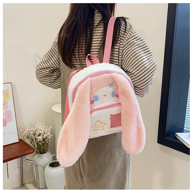 717g Weight Zipper Closure Type Double Shoulder Straps Strap Type Functional Backpack Bags Type Casual, Holiday Occasion Plush Material Women's Backpack Backpack Animal, Cartoon Pattern Spring, Autumn&Winter Season Women's Gender Cute Style Square Shape Animal Cartoon Casual Holiday Women's Backpack Functional Backpack 23