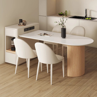 Стол стола Iwanshima вместе с выдвижным рестораном Raw Wood Eake White Modern Минималистский маленький островной столик обеденный стол