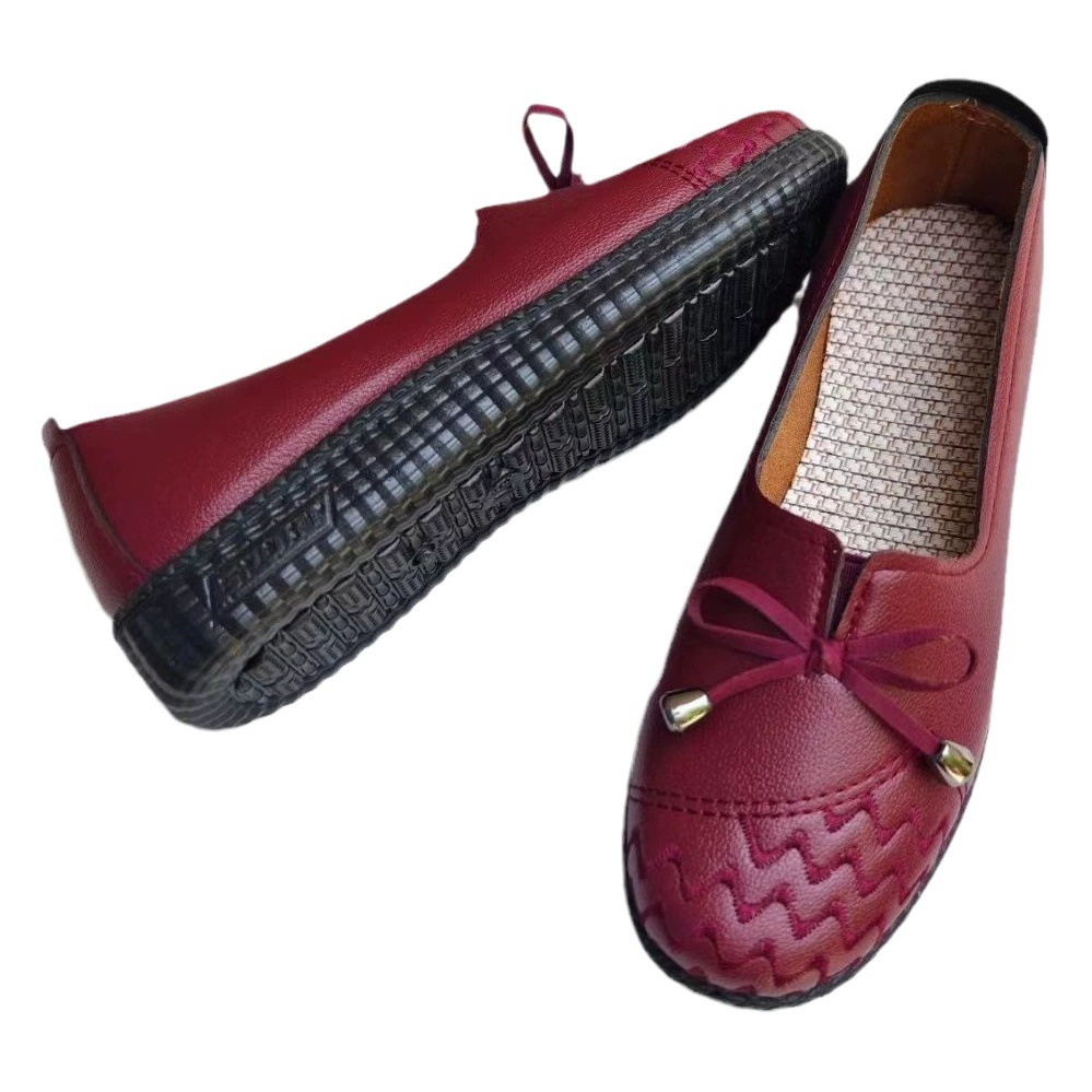 Женские тканевые туфли в стиле старого Пекина, трикотажные с губчатой подошвой, двухцветная подошва, повседневная обувь для женщин, удобные студенческие туфли, рабочая обувь, обувь для мам.