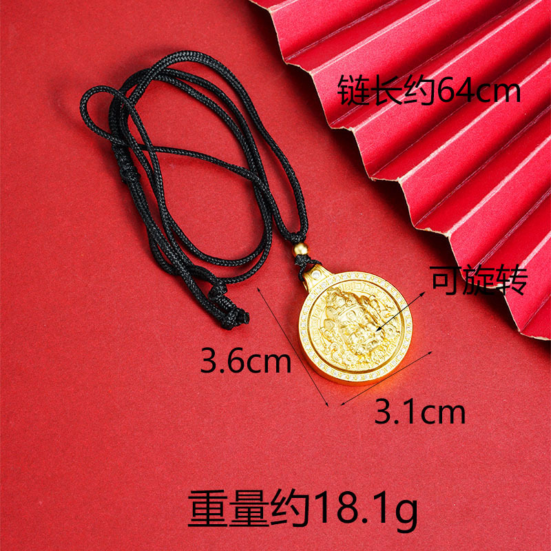 Collar de oro de arena vietnamita estilo nacional de diamantes bordes redondos giratorios colgantes de oro amarillo para mujeres no decolor joyerías al por mayor