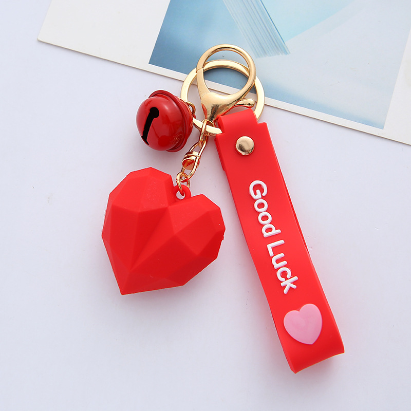 55g Weight Bag Pendant, Keychain Classification 1 Piece Quantity Cute Heart Shape Silica Gel Metal Valentine's Day Unisex Bag Pendant Keychain
