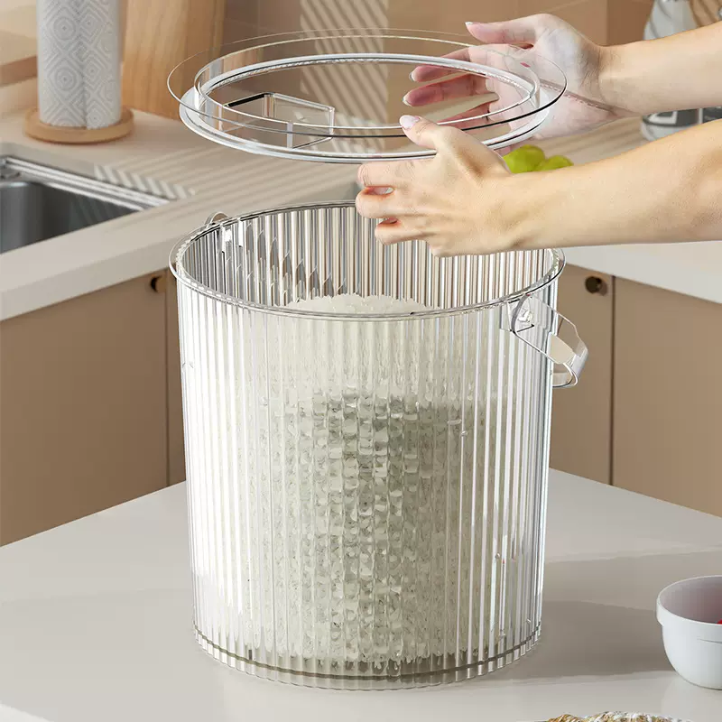 家用米桶高透明带提手带盖防虫防潮密封大米面粉储粮桶猫粮狗粮桶