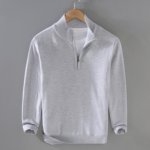 2025 Men's Half Turtleneck Knitwear Autumn and Winter Men's Trendyy Casual Korean Style Zipper Warm Knitwear Jacket