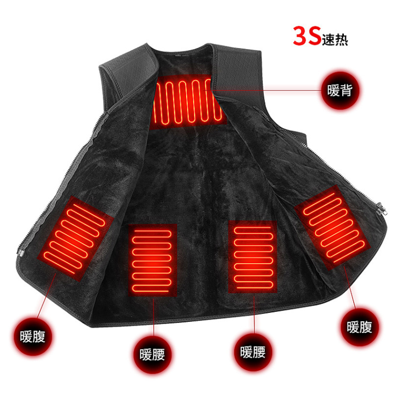 Chaleco de calefacción dedicado transfronterizo USB recargable para hombres y mujeres ropa de calefacción cálida de invierno zona 5 Chaleco de calefacción eléctrica inteligente