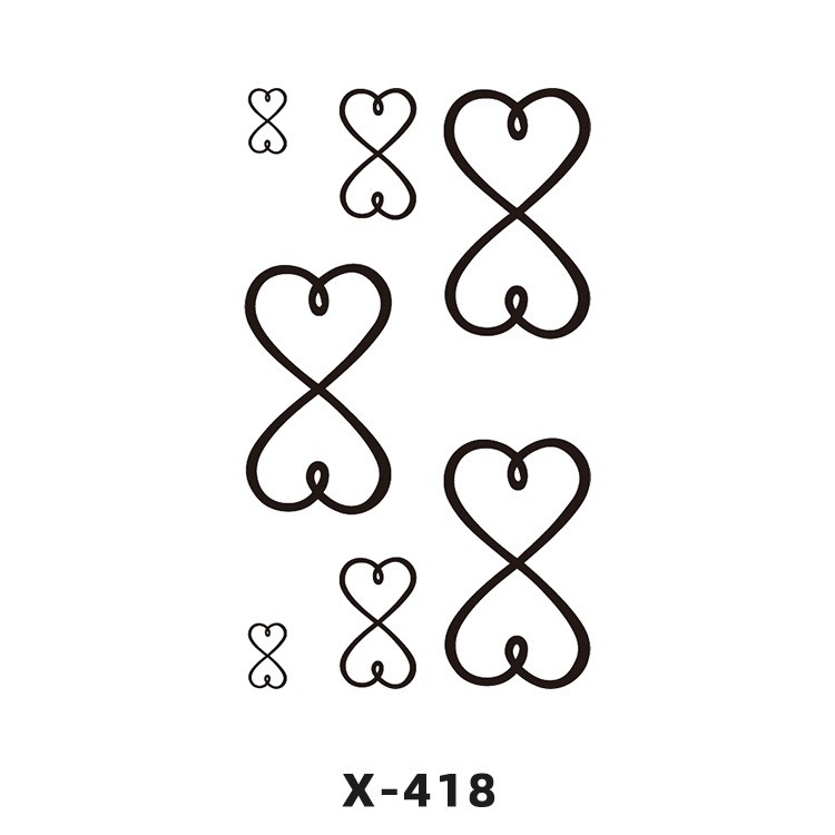 Arco de flor pequeña pegatinas de tatuaje fresco 3D dibujos animados transfronterizo Henna rosa impermeable texto en inglés pegatinas de tatuaje