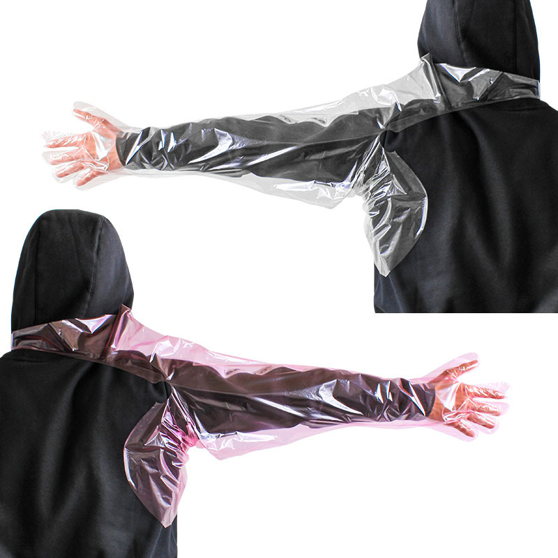 Guantes desechables de brazo largo de Jiang, guantes veterinarios suaves para colgar en el cuello, consumibles para parto e inseminación de ganado, guantes de maternidad.