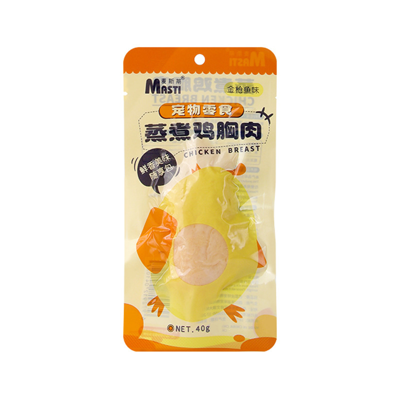 Mejora de fábrica Pechuga de pollo al vapor para mascotas 40g Pechuga de pollo hervida Aperitivos para gatos Pollo enlatado Aperitivos para perros