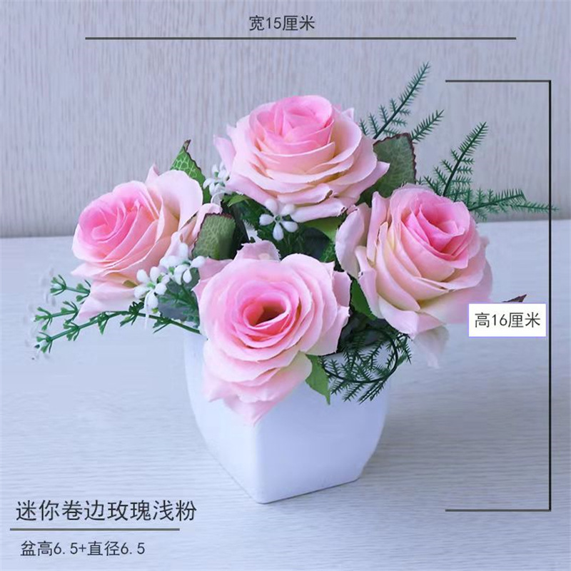 Pequeña imitación de flores falsas decoraciones de sala de estar decoración de mesa de té flores de plástico mano flores falsas plantas decoraciones