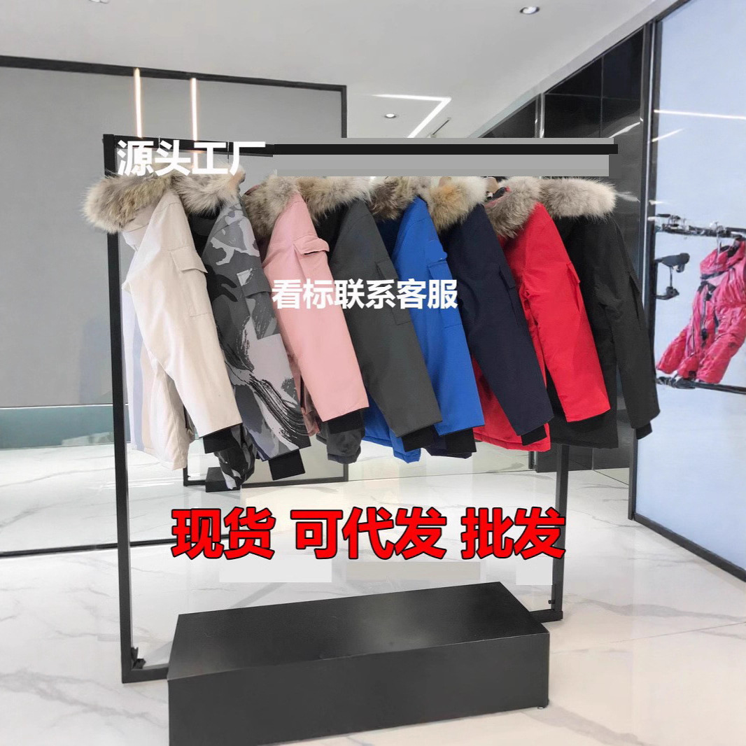 08款远征大鹅羽绒服男女款狼毛中长款派克大衣情侣羽绒服工厂批发