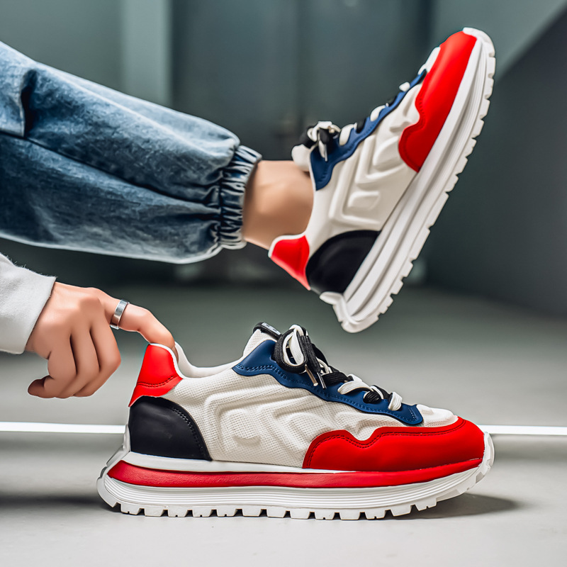 Zapatos transfronterizos para hombres al aire libre 2025 nuevos estudiantes casuales de verano, deportes de carrera juvenil, aumento de papá, zapatos de moda para hombres