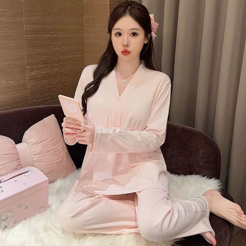 Carefully Selected Postpartum Clothes with Breast Pads, Spring & Fall Postpartum May Cotton Maternity Nursing Maternity Pajamas 6 Summer Thin Home Furnishings