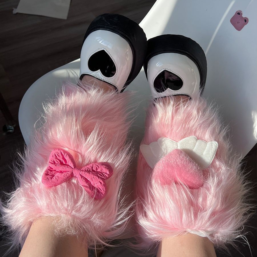 핑크 모피 양말