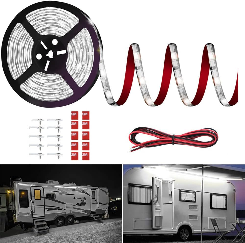 RV sunshade light camper 5050 white warm white waterproof 12V light strip commissary self-adhesive light strip