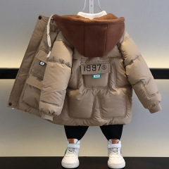 【Wash-Free Lambskin】Boys' Imported Thicker Down Cotton Feather Coat Winter Jacket Outerwear Children's Heavy Cotton Puffer Jacket