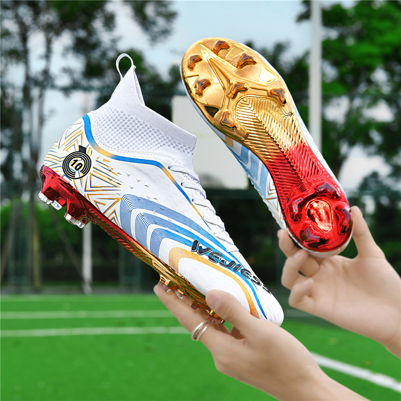 Chaussures de foot à crampons hautes dorées mixte_voghion.com