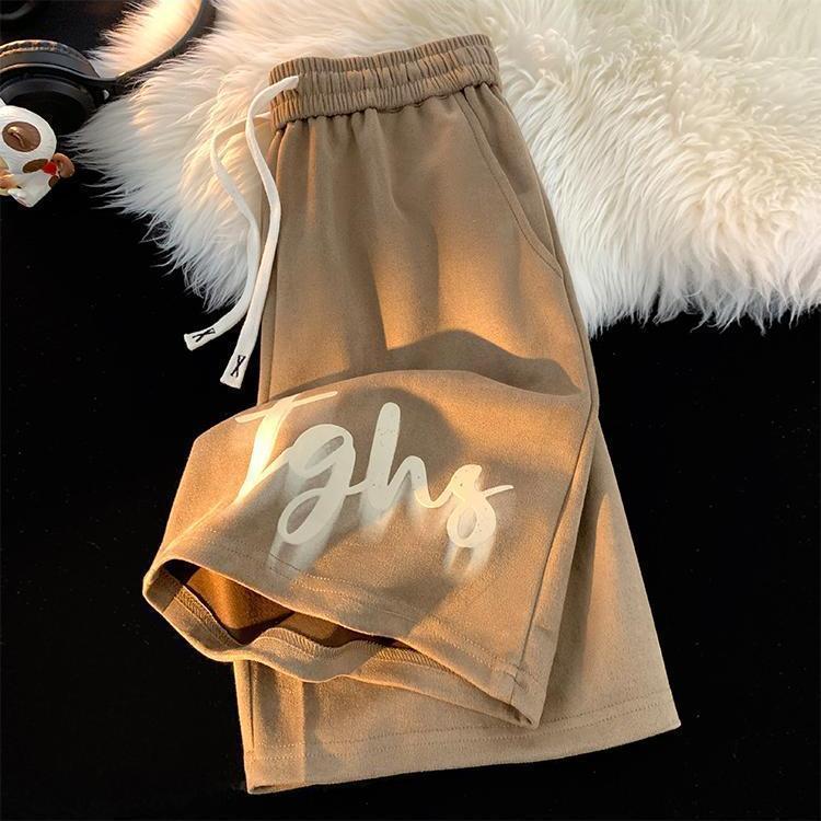 Men's Sports Shorts Loose Fit Casual Wide Leg Mid Waist Black_voghion.com