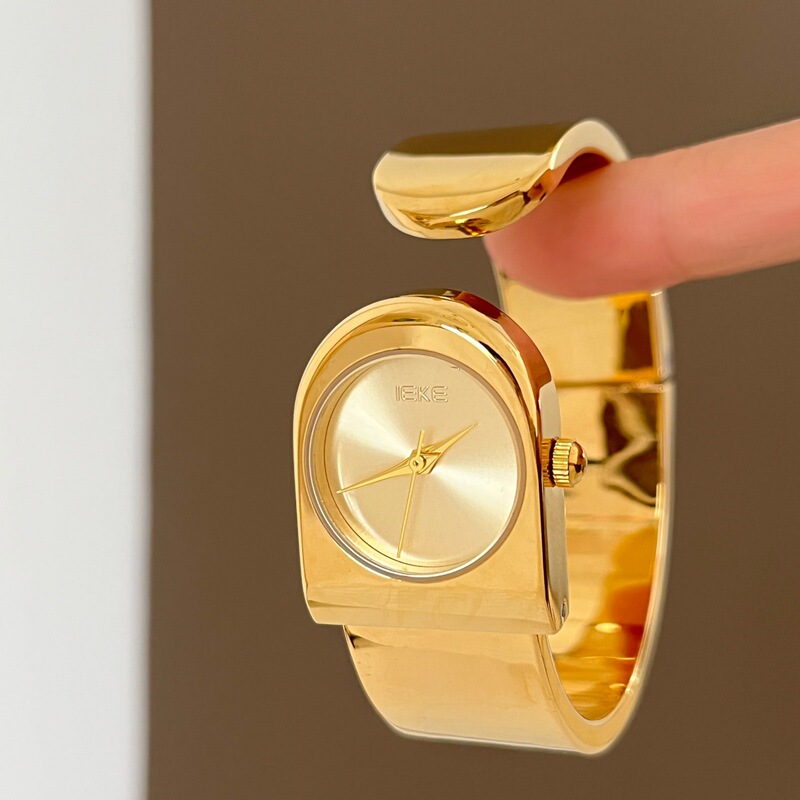 Ieke Gold-Colored Bell Clock Bracelet-Style Watch for Women, Personalized Fashion Trendy Wristwatch, 2025 New Model Ladies' Watch Ieke Gold-Colored Bell Clock Bracelet-Style Watch for Women, Personalized Fashion Trendy Wristwatch, 2025 New Model Ladies' Watch