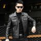 2023 spring new Haining Leather jacket men's Slim retro motorcycle clothing leather jacket men's casual youth handsome jacket