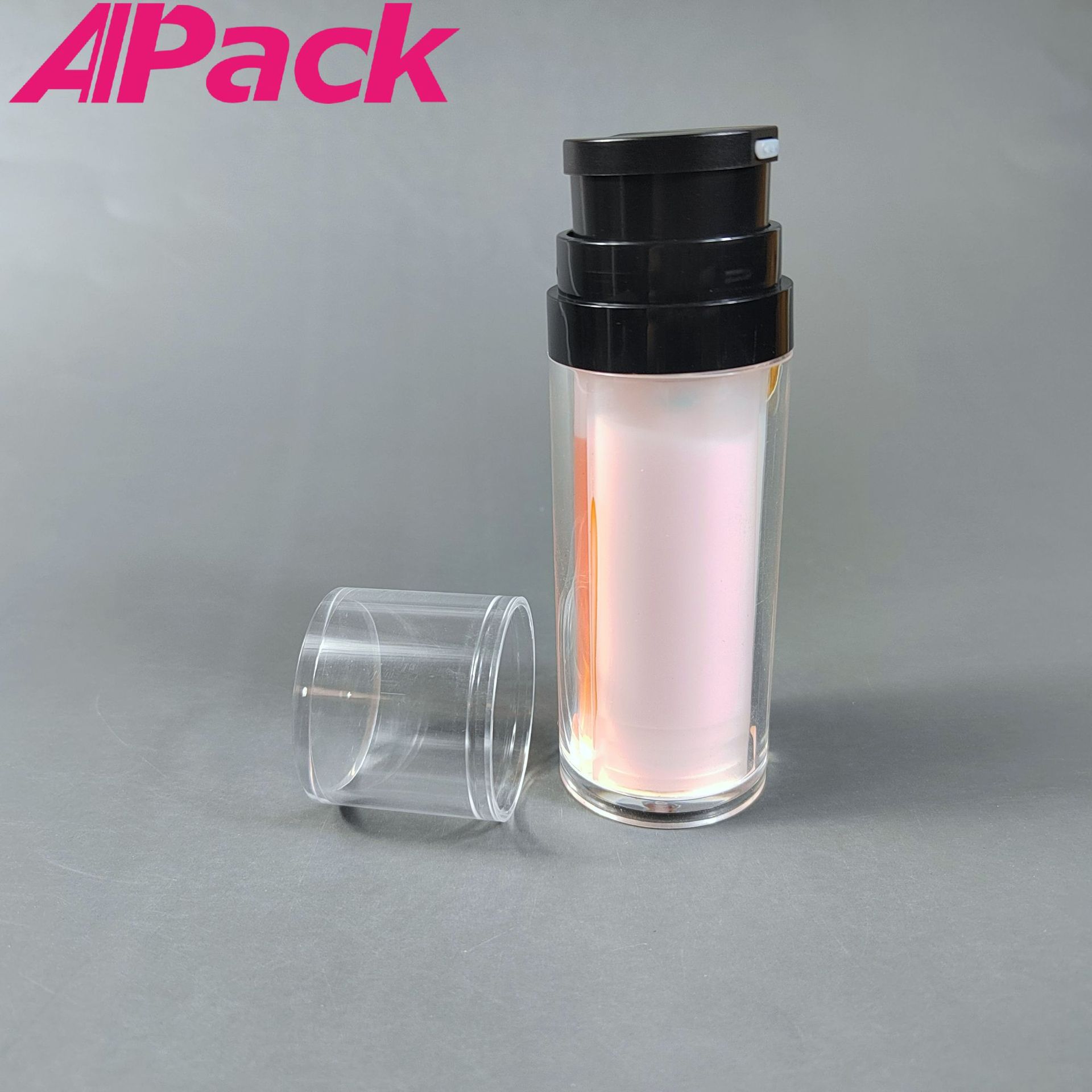 耐高温30ml三管三腔真空按压式乳液精华AS真空瓶早C晚A真空瓶