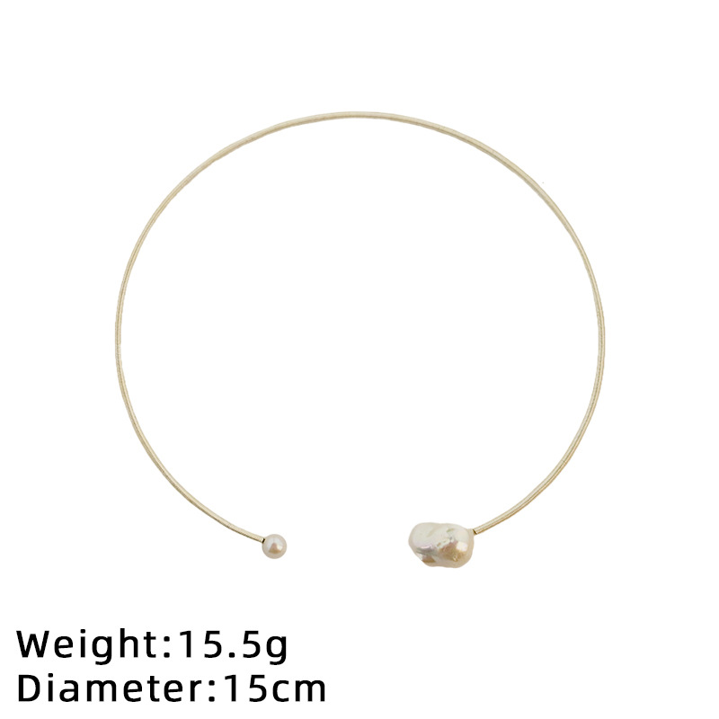 Diseño artesanal original barroco natural perla collar de anillo de lujo ligero para mujeres collar de collar de clavícula de alta calidad