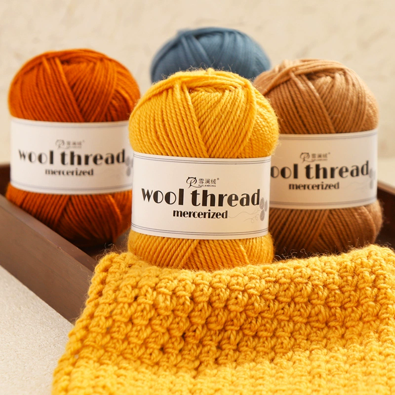 Мерсеризированная шерсть 3 нитки толстый шерстяной нити детское ручное плетение шапка шерстяная шерсть X20