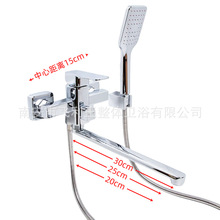 外贸俄罗斯中亚方型入墙式冷热浴缸浴室花洒淋浴套装加长管水龙头